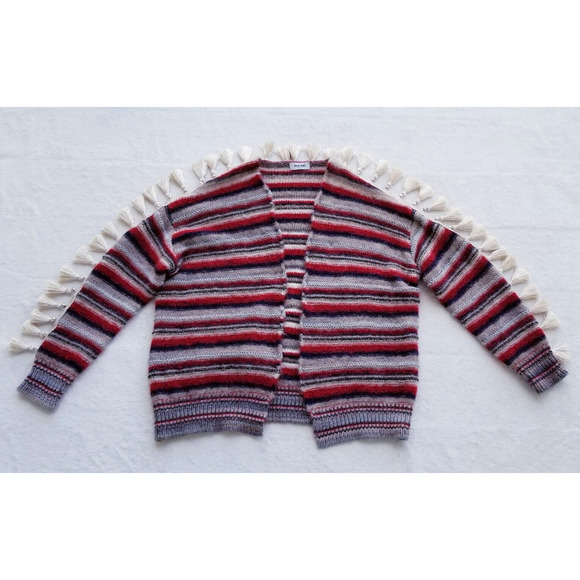 BASE MILANO superrr warm cozy "alpaca-knit-blend" tassel intermix sweater $695 s - Picture 3 of 11